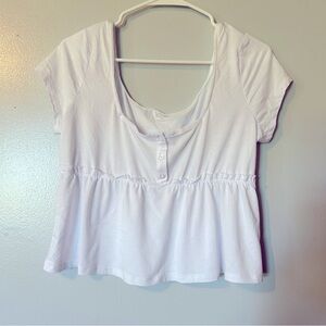 No Boundaries White Buttoned Peplum‎ Top